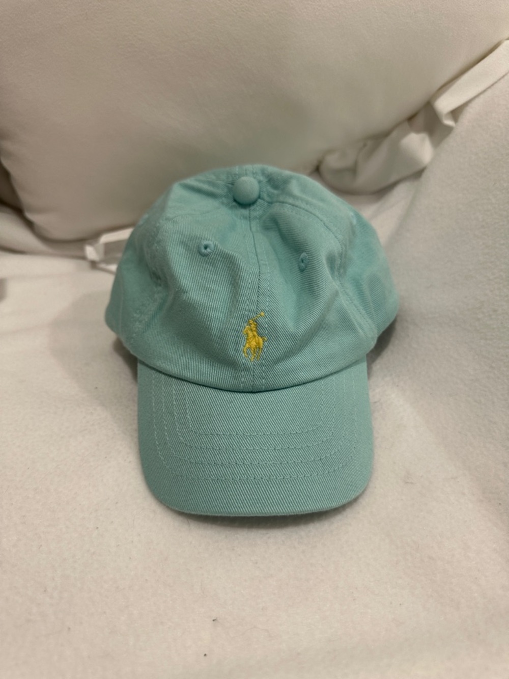 Ralph Lauren Light Aqua Baseball Cap with Yellow Pony